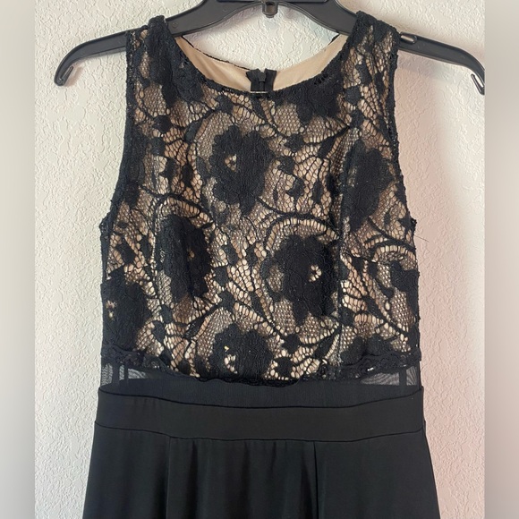 ENFOCUS STUDIO Black Sleeveless Semi-Formal Evening Dress w/ Floral Size 4 - Picture 3 of 7